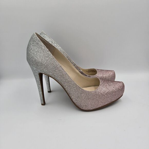Jessica Simpson Parisah 5" Platform Pump Silver Glitter Ombre Women's Size 8.5 M - Picture 2 of 9